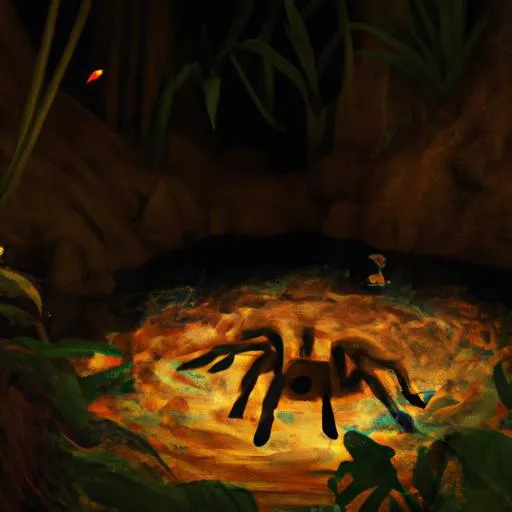 16758 frog in tarantula web