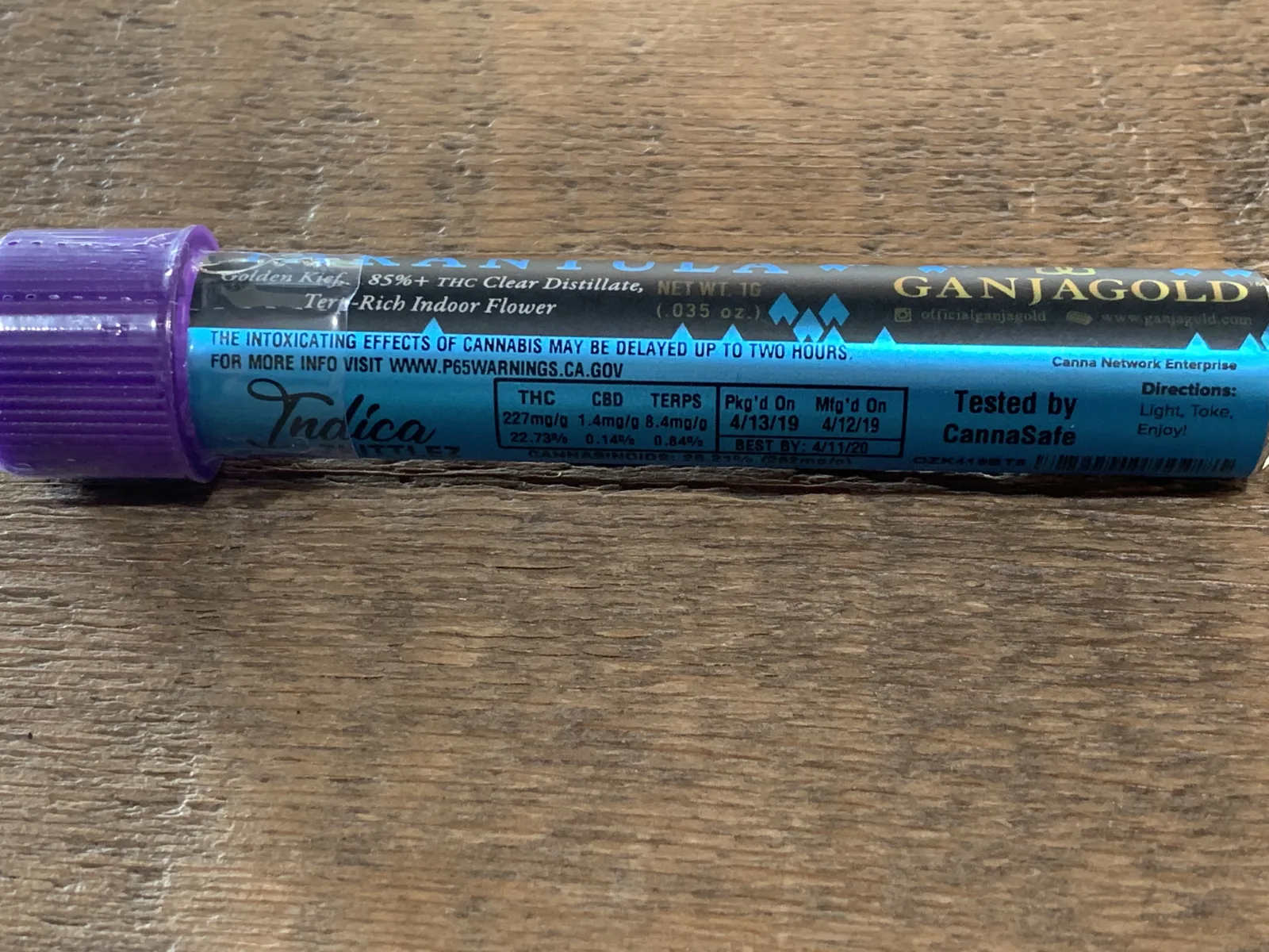 16805 ganja gold tarantula packaging